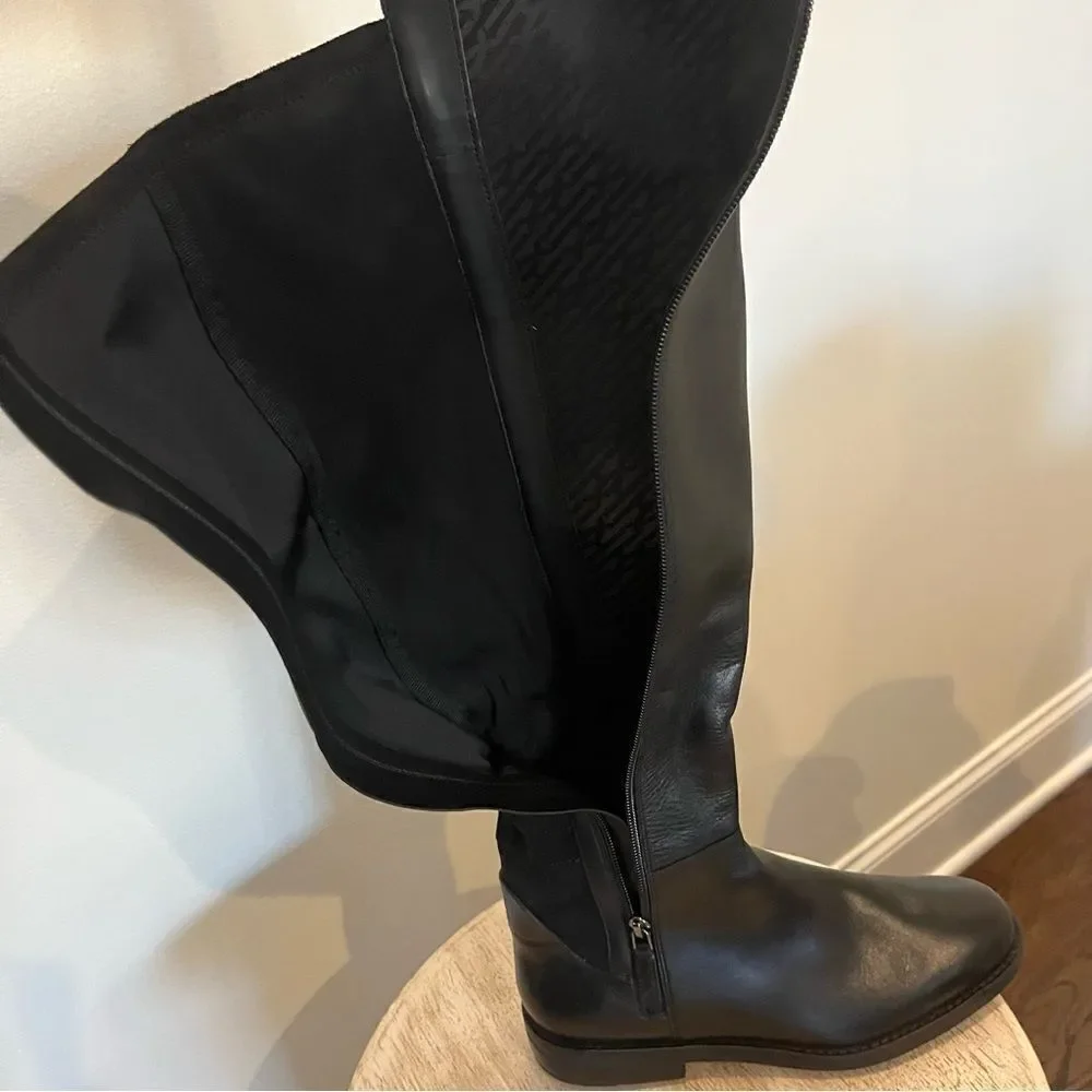 Cole Haan Chase‎ Tall Boots in Black Leather, 7, NWOB